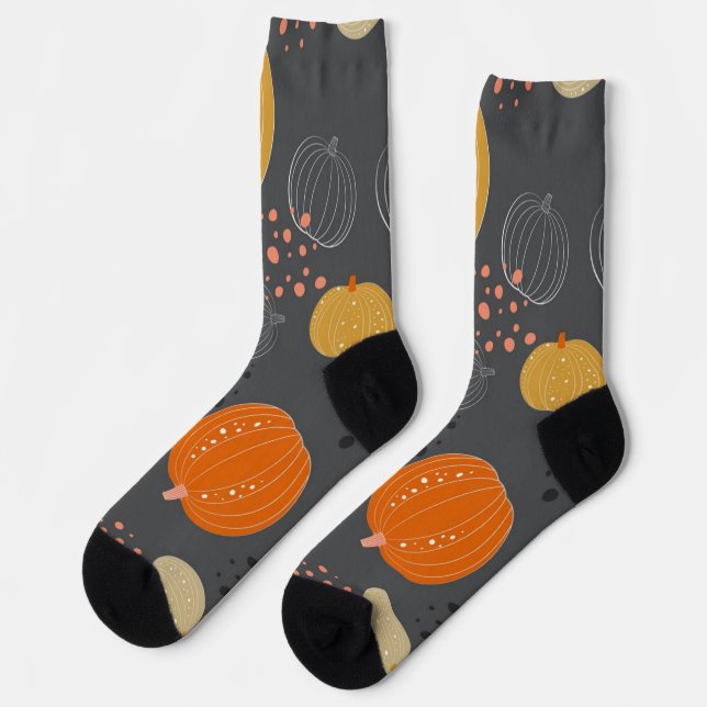 Pumpkin pattern socks (Left)