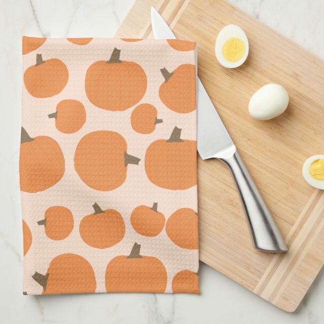 Pumpkin Pattern Tea Towel (Quarter Fold)