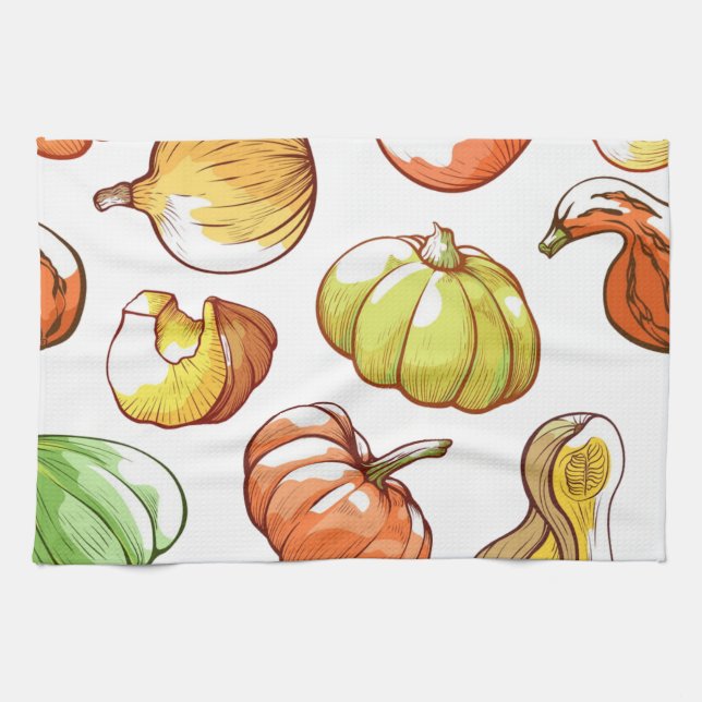 Pumpkin pattern tea towel (Horizontal)