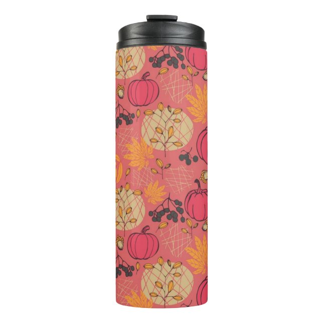 Pumpkin pattern thermal tumbler (Front)