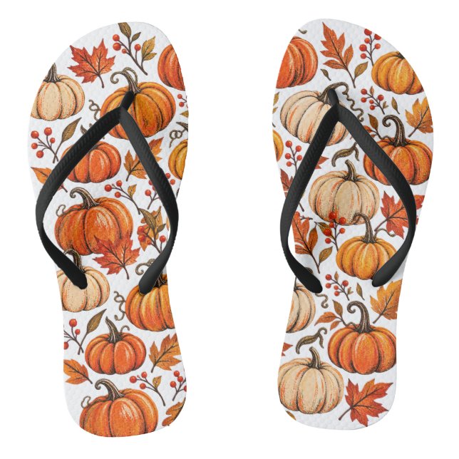 Pumpkin pattern  thongs (Footbed)