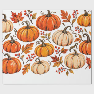 Pumpkin pattern wrapping paper