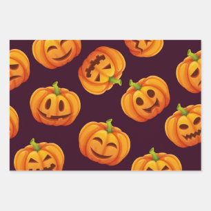 Pumpkin pattern wrapping paper sheet