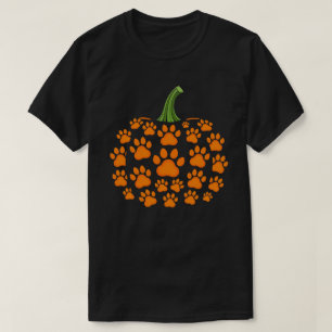 Pumpkin Paw Print Halloween Cute Dog Lover T-Shirt