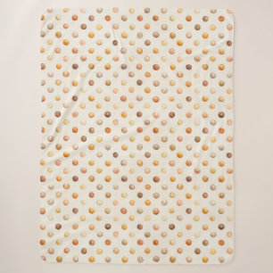 Pumpkin Peach Latte Dots Sherpa Blanket