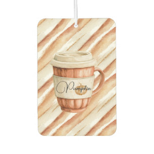 Pumpkin Peach Latte Stripes   Car Air Freshener
