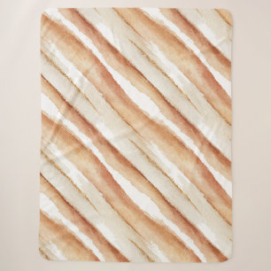 Pumpkin Peach Latte Stripes Sherpa Blanket