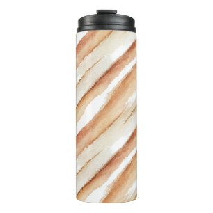 Pumpkin Peach Latte Stripes Thermal Tumbler