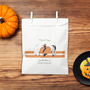 Pumpkin Penguin Funny Halloween Favour Bag
