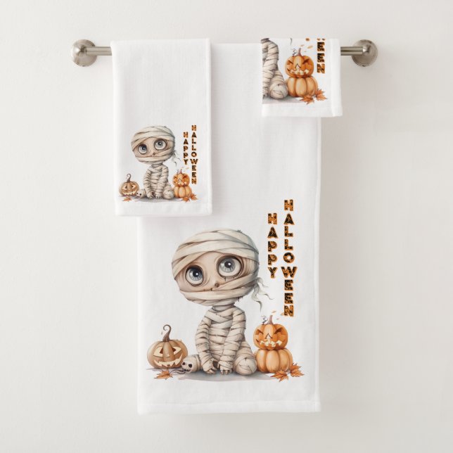 Pumpkin Perch  Bath Towel Set (Insitu)