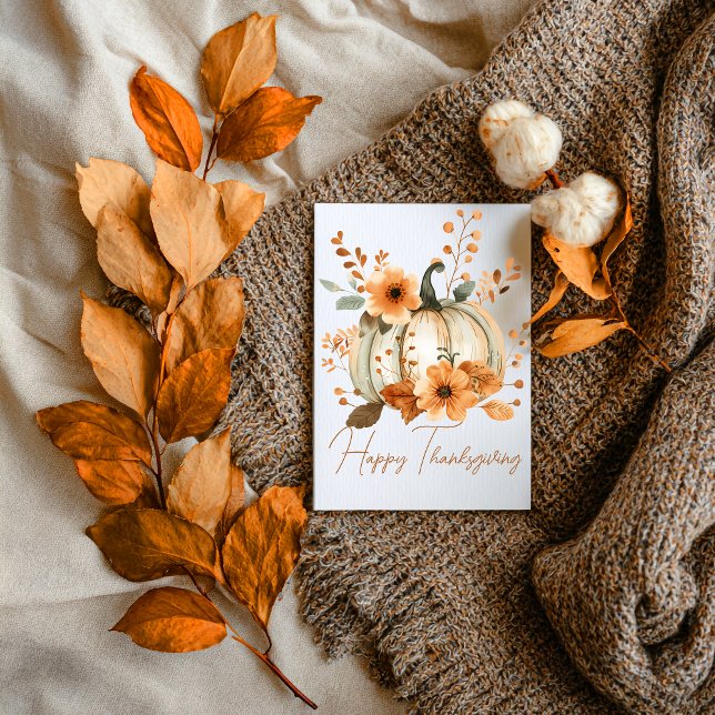 Pumpkin & Petals Thanksgiving Card (Creator Uploaded)