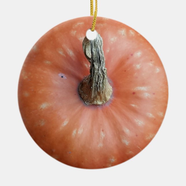 Pumpkin Photo Ceramic Tree Decoration (Front)