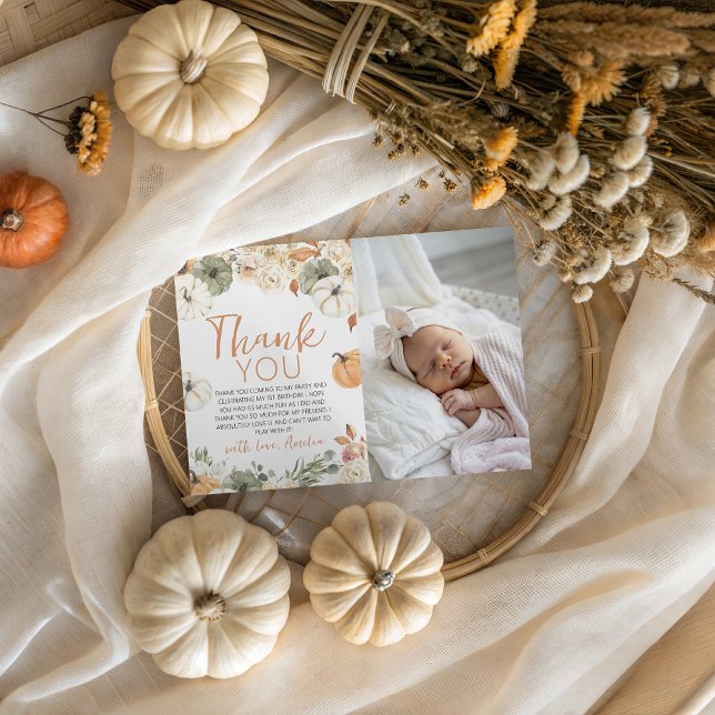 Pumpkin Photo Thank You Card (Creator Uploaded)