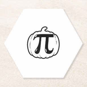Pumpkin Pi Funny Math Halloween & Thanksgiving Pum Paper Coaster
