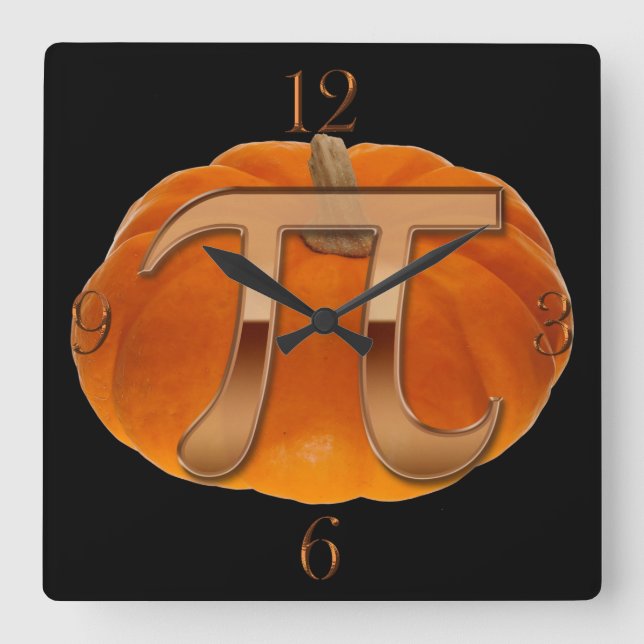 Pumpkin Pi Funny Math-lover's Wall Clock (Front)