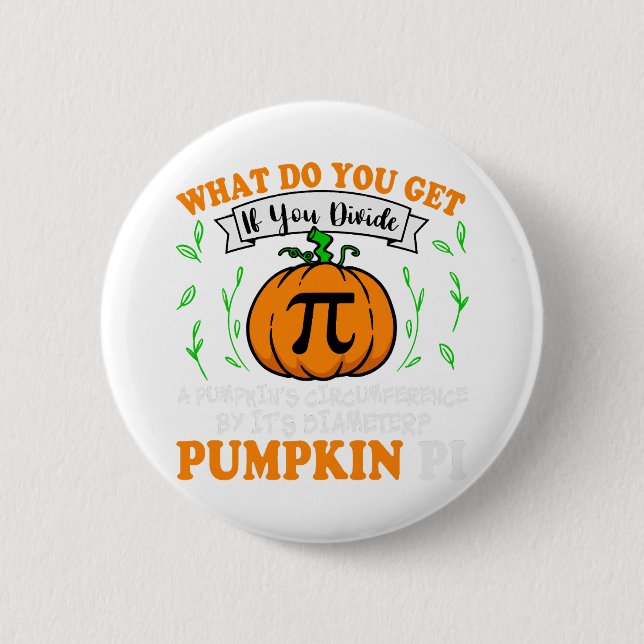 Pumpkin Pi Halloween Math 6 Cm Round Badge (Front)