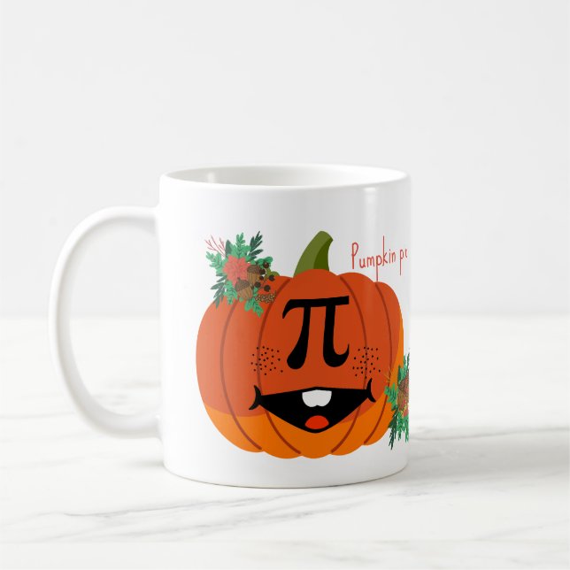 Pumpkin pi, mathematic sign on a pumpkin  coffee mug (Left)