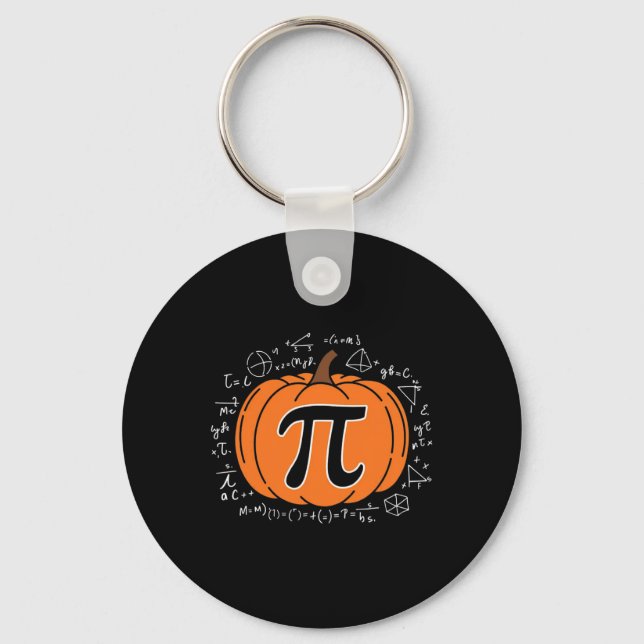 Pumpkin Pi Pie Math Teacher Funny Halloween Thanks Key Ring (Front)