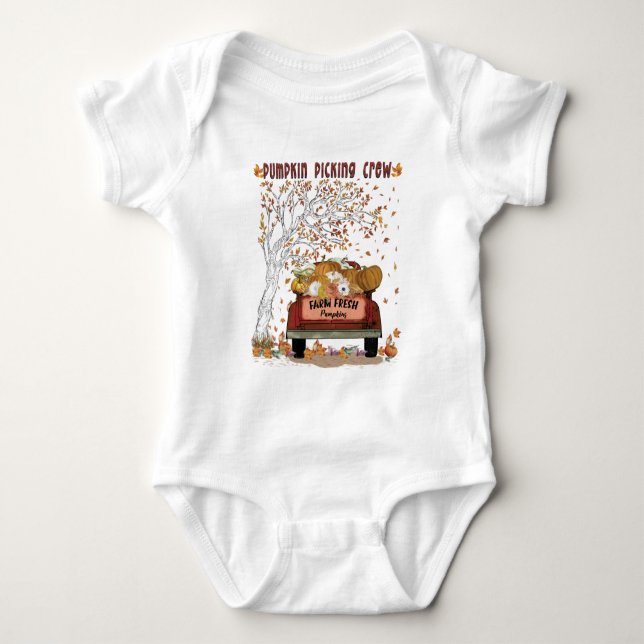 Pumpkin Picking Crew Baby Bodysuit (Front)