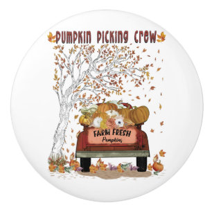 Pumpkin Picking Crew Ceramic Knob
