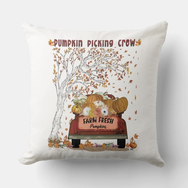 Pumpkin Picking Crew Cushion (Front)