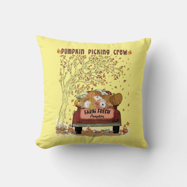 Pumpkin Picking Crew Cushion (Front)