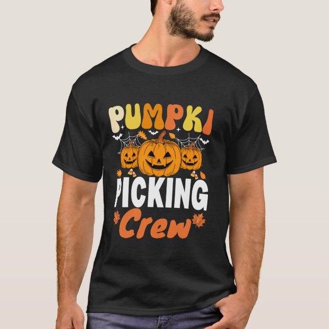 Pumpkin picking crew family matching pumpkin patch T-Shirt (Front)