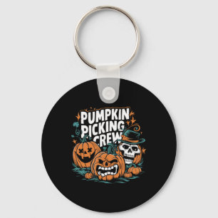 Pumpkin Picking Crew Funny Pumpkin Patch Halloween Key Ring