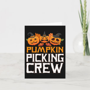 Pumpkin Picking Crew Halloween Family Matching  Card
