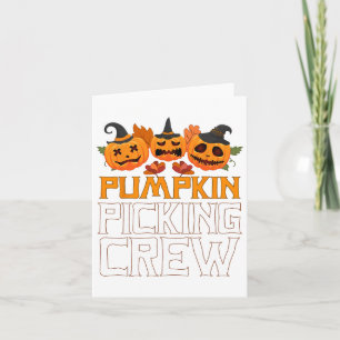 Pumpkin Picking Crew Halloween Family Matching Card