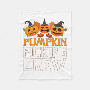 Pumpkin Picking Crew Halloween Family Matching Fleece Blanket