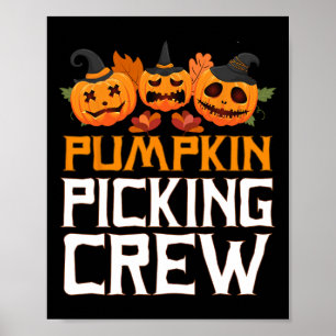 Pumpkin Picking Crew Halloween Family Matching Poster