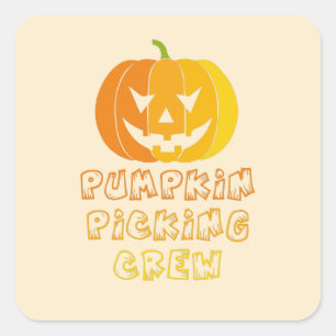Pumpkin picking crew Halloween Square Sticker