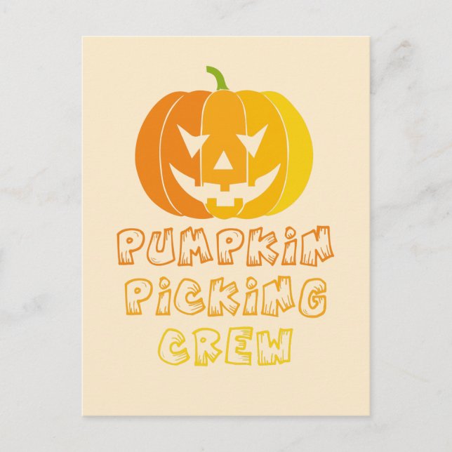 Pumpkin picking crew postcard (Front)