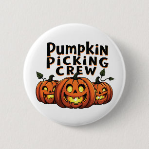 Pumpkin Picking Crew Spooky Halloween Matching 6 Cm Round Badge