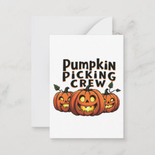 Pumpkin Picking Crew Spooky Halloween Matching Card