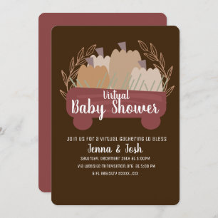 Pumpkin Picking Wagon Virtual Baby Shower Invitation