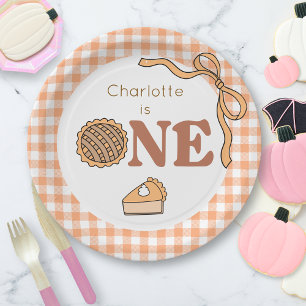 Pumpkin Pie 1st Birthday Paper Plate