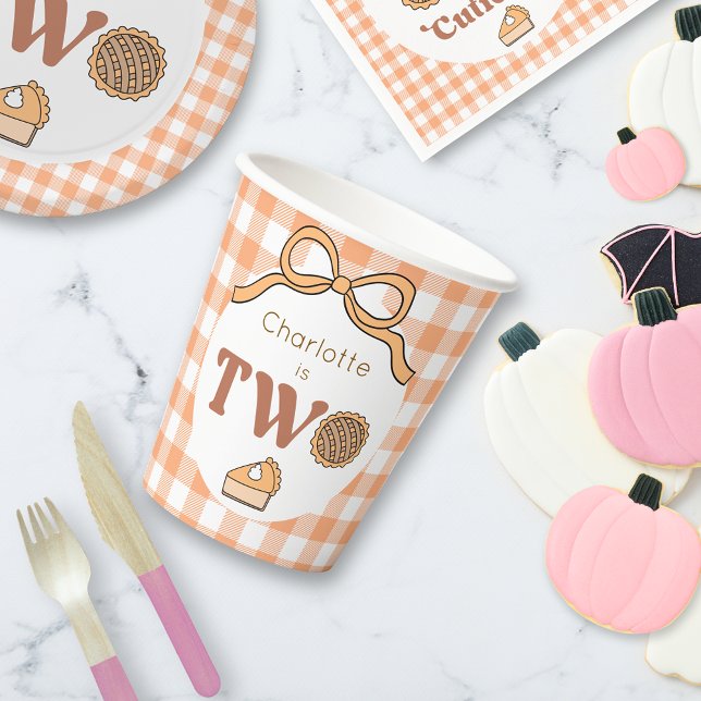 Pumpkin Pie 2nd Birthday Paper Cups (Creator Uploaded)