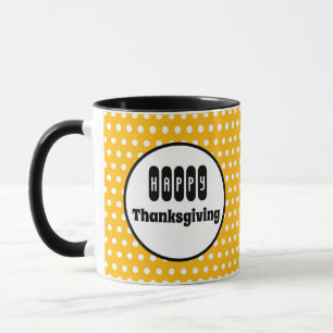 Pumpkin Pie and White Polka Dot Thanksgiving Mug