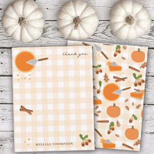 Pumpkin Pie Autumn Fall Thanksgiving Thank You Card