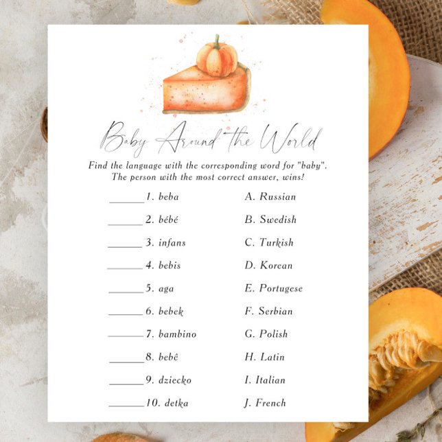 Pumpkin pie - Baby around the world game (Creator Uploaded)