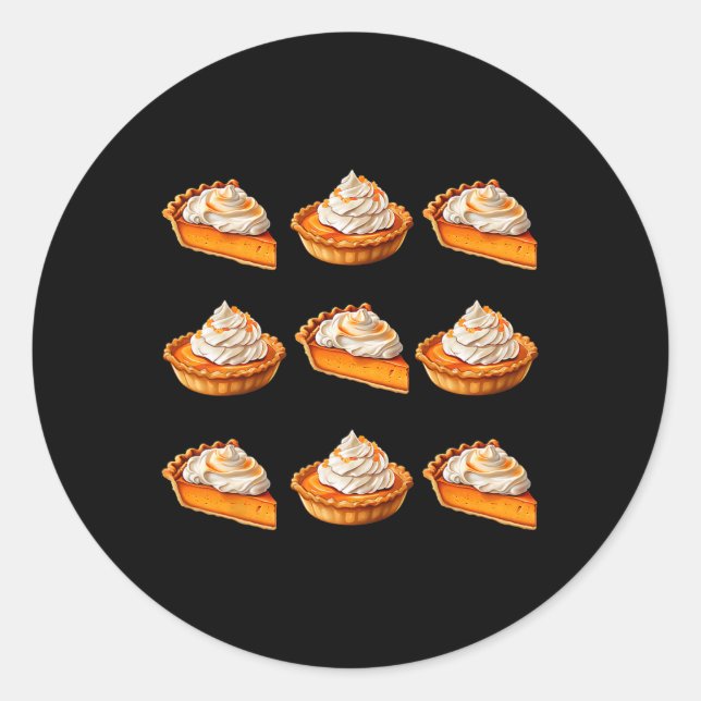 Pumpkin Pie Buffet Thanksgiving Ugly Costume  Classic Round Sticker (Front)