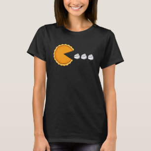 Pumpkin Pie Catching Cream Funny Thanksgiving Game T-Shirt