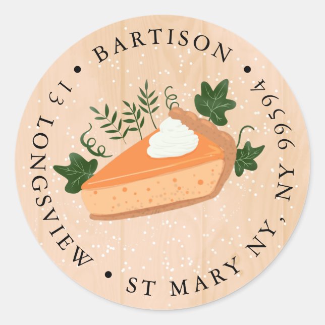 Pumpkin pie company Classic Round Sticker (Front)