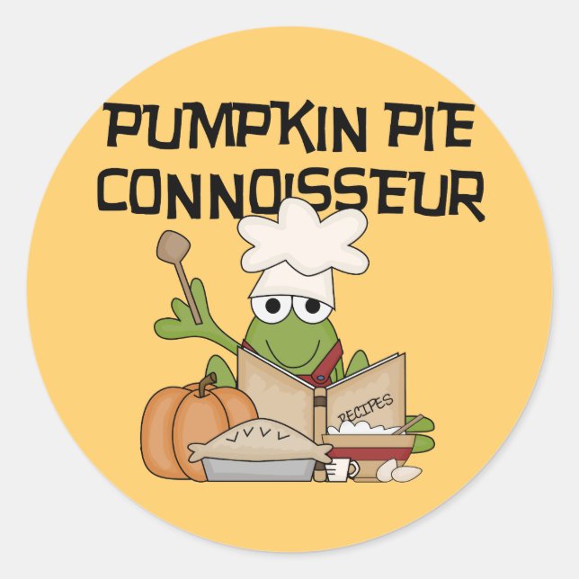 Pumpkin Pie Connoisseur Tshirts and Gifts Classic Round Sticker (Front)