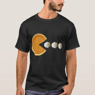 Pumpkin Pie Eating Whipped Cream Funny Boys Thanks T-Shirt