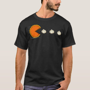 Pumpkin Pie Eating Whipped Cream Funny Thanksgivin T-Shirt