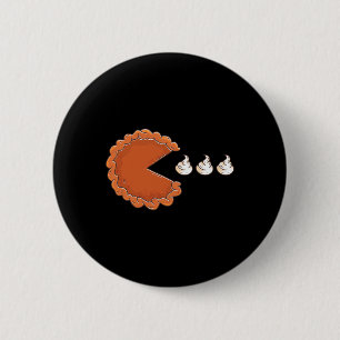 Pumpkin Pie Eating Whipped Cream Thanksgiving Day 6 Cm Round Badge