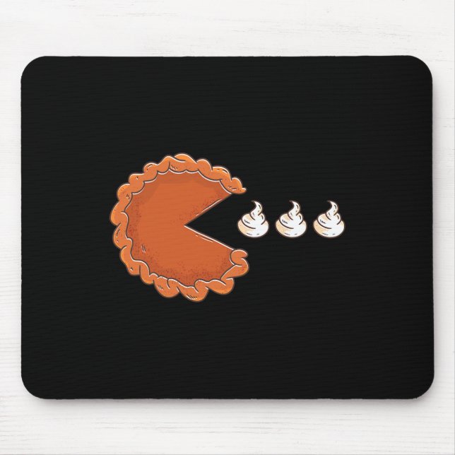 Pumpkin Pie Eating Whipped Cream Thanksgiving Day  Mouse Pad (Front)